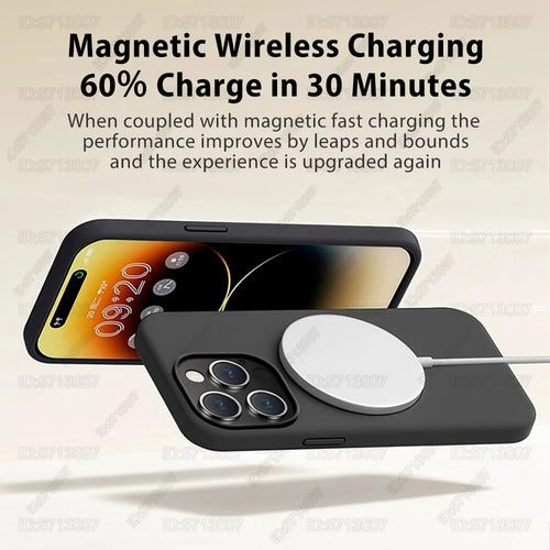 Afia Magnetic Liquid Silicone Case for iPhone 15 Pro – Shockproof MagSafe Wireless Charging Cover