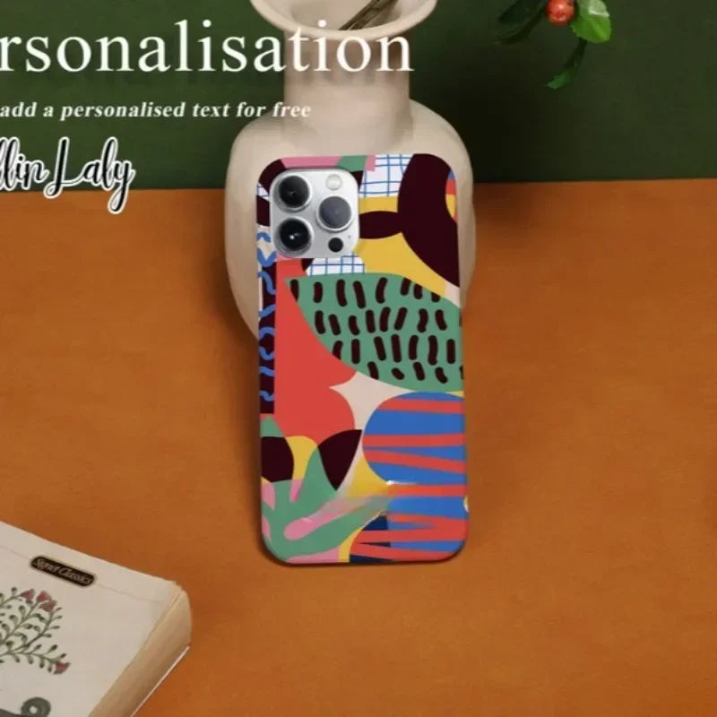 Artistic Illustration Case For iPhone 16 Acrylic TPU Two in one Magsafe.