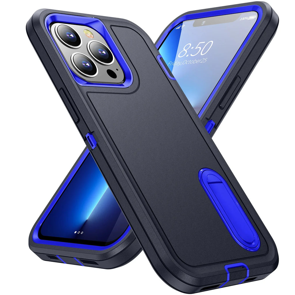 Afia 3 IN 1 Hybrid Military Anti-Shock Phone Case for iPhone 17/ 17Pro/  17 Pro Max Heavy Duty Shockproof Armor Kickstand Cover