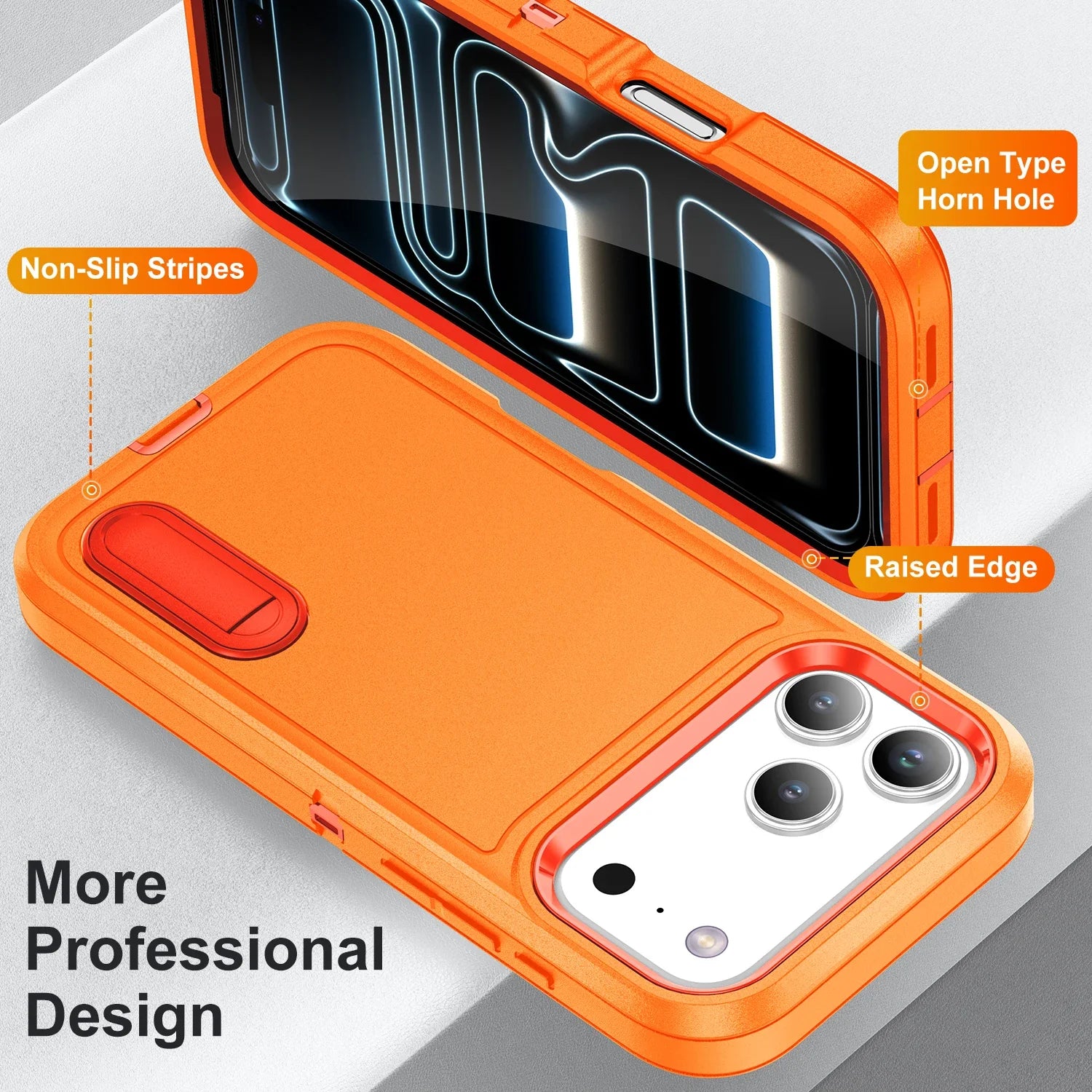 Afia 3 IN 1 Hybrid Military Anti-Shock Phone Case for iPhone 17/ 17Pro/  17 Pro Max Heavy Duty Shockproof Armor Kickstand Cover