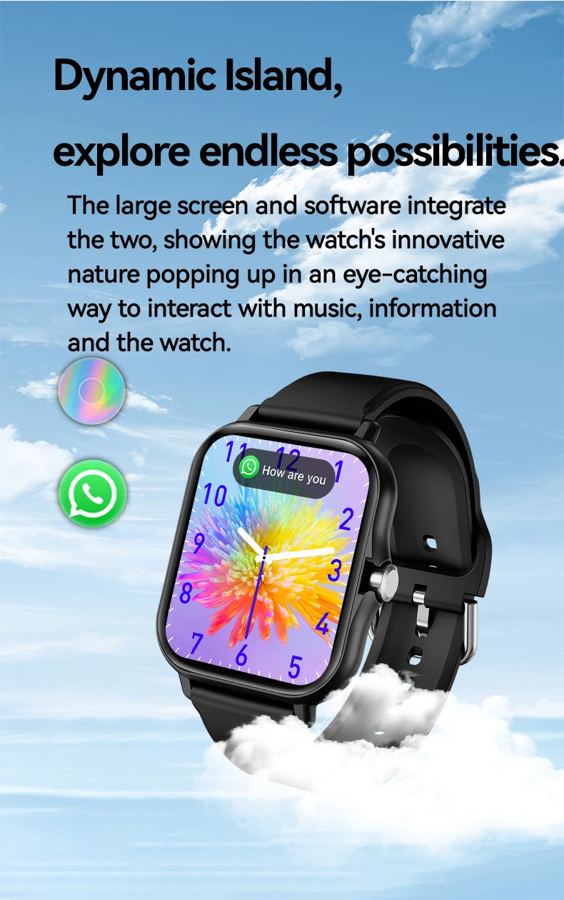 LAXASFIT 2025 New Smart Watch for Men & Women Gift Full Touch Screen Sports Fitness Watch Bluetooth Call Digital Smartwatch