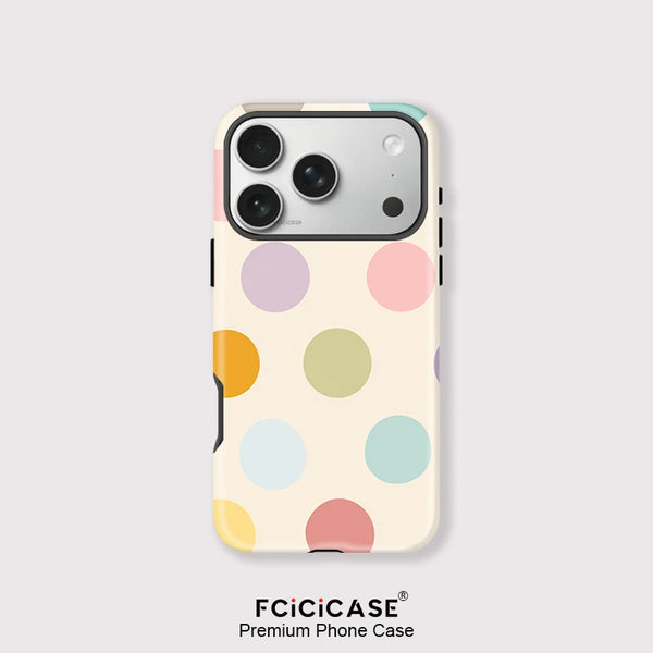 Fcicicase Colorful Circular Dots Phone Case For iPhone 17 &amp; 17 Pro Max Magnetic For Magsafe Matte Cover
