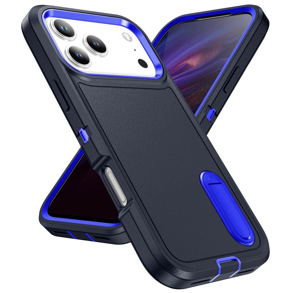 Afia 3 IN 1 Hybrid Military Anti-Shock Phone Case for iPhone 17/ 17Pro/  17 Pro Max Heavy Duty Shockproof Armor Kickstand Cover