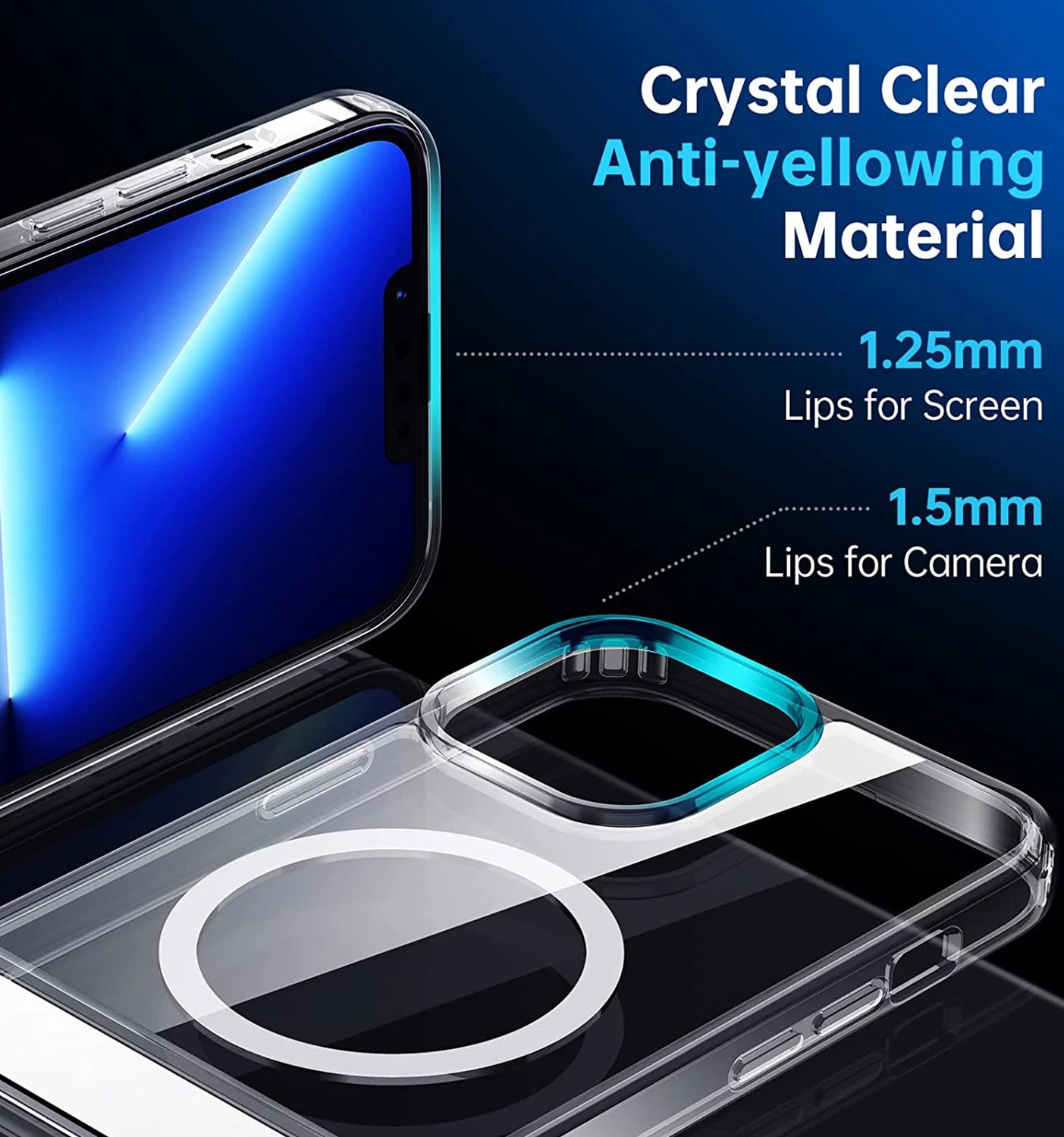 Afia for iPhone 16 Pro Max Magnetic Clear Phone Case with Kickstand for Shockproof Mobile Back Cover