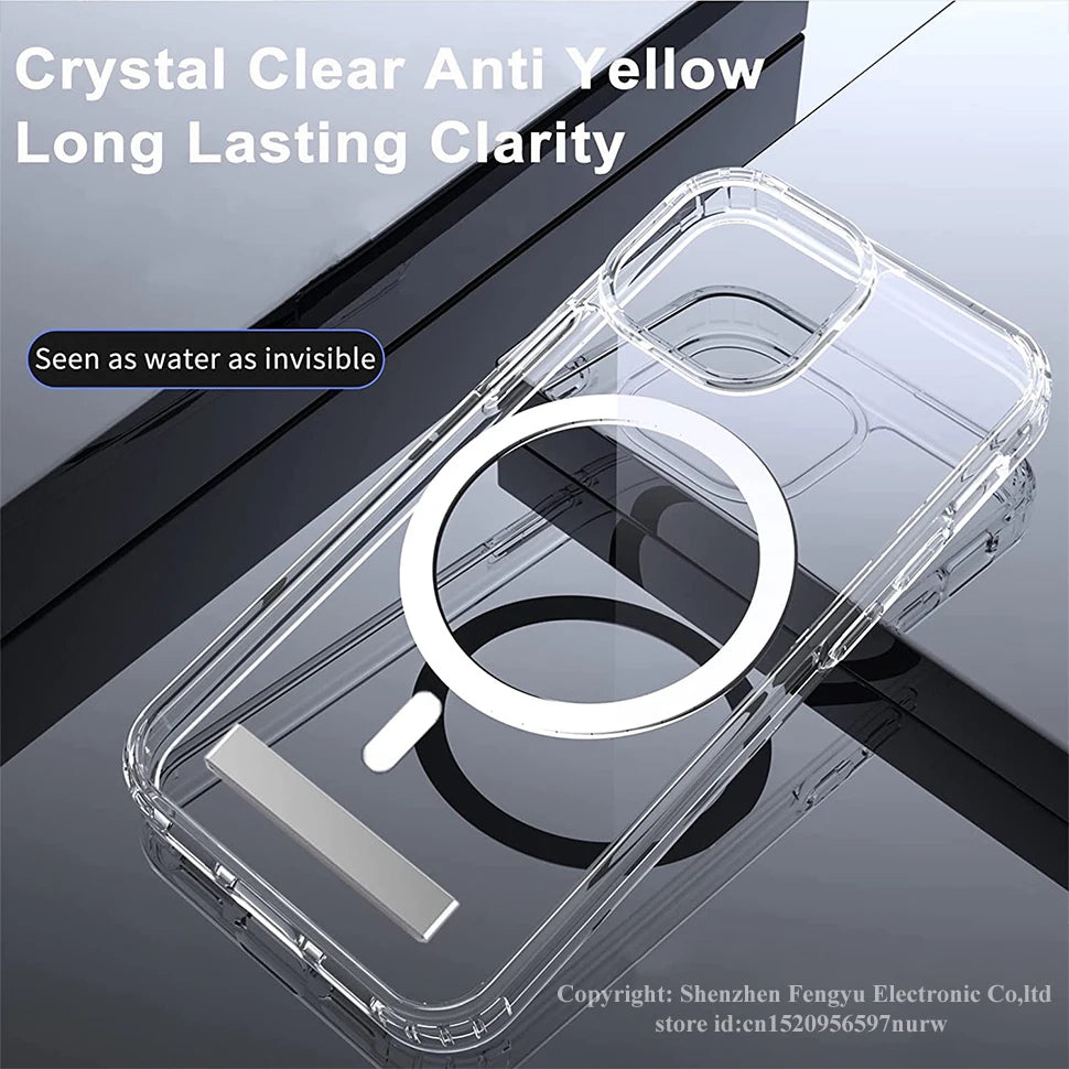 Afia for iPhone 16 Pro Max Magnetic Clear Phone Case with Kickstand for Shockproof Mobile Back Cover