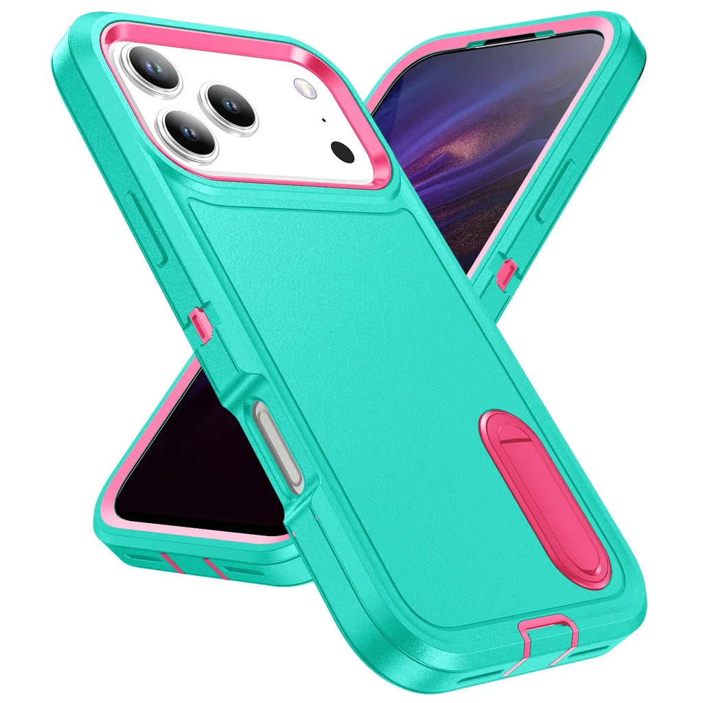 Afia 3 IN 1 Hybrid Military Anti-Shock Phone Case for iPhone 17/ 17Pro/  17 Pro Max Heavy Duty Shockproof Armor Kickstand Cover