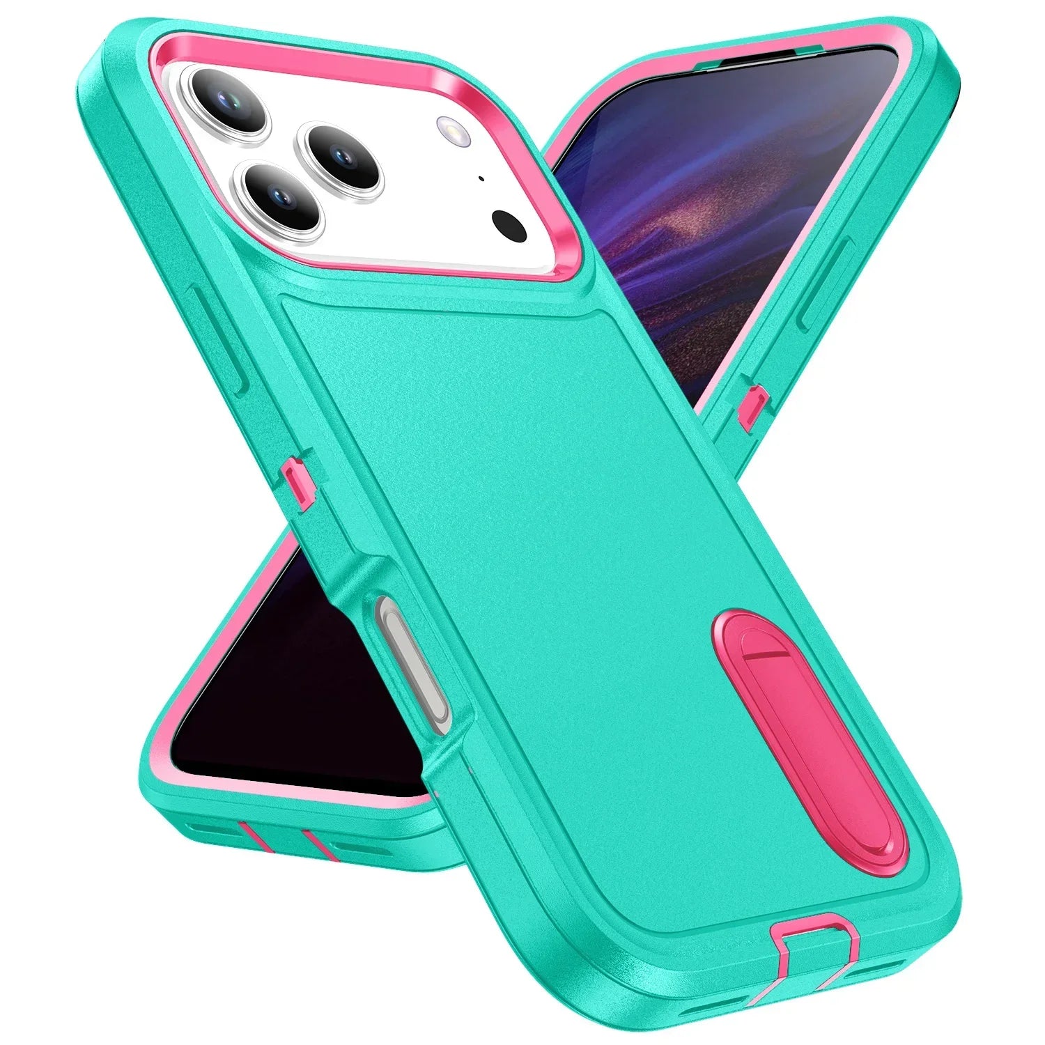 Afia 3 IN 1 Hybrid Military Anti-Shock Phone Case for iPhone 17/ 17Pro/  17 Pro Max Heavy Duty Shockproof Armor Kickstand Cover