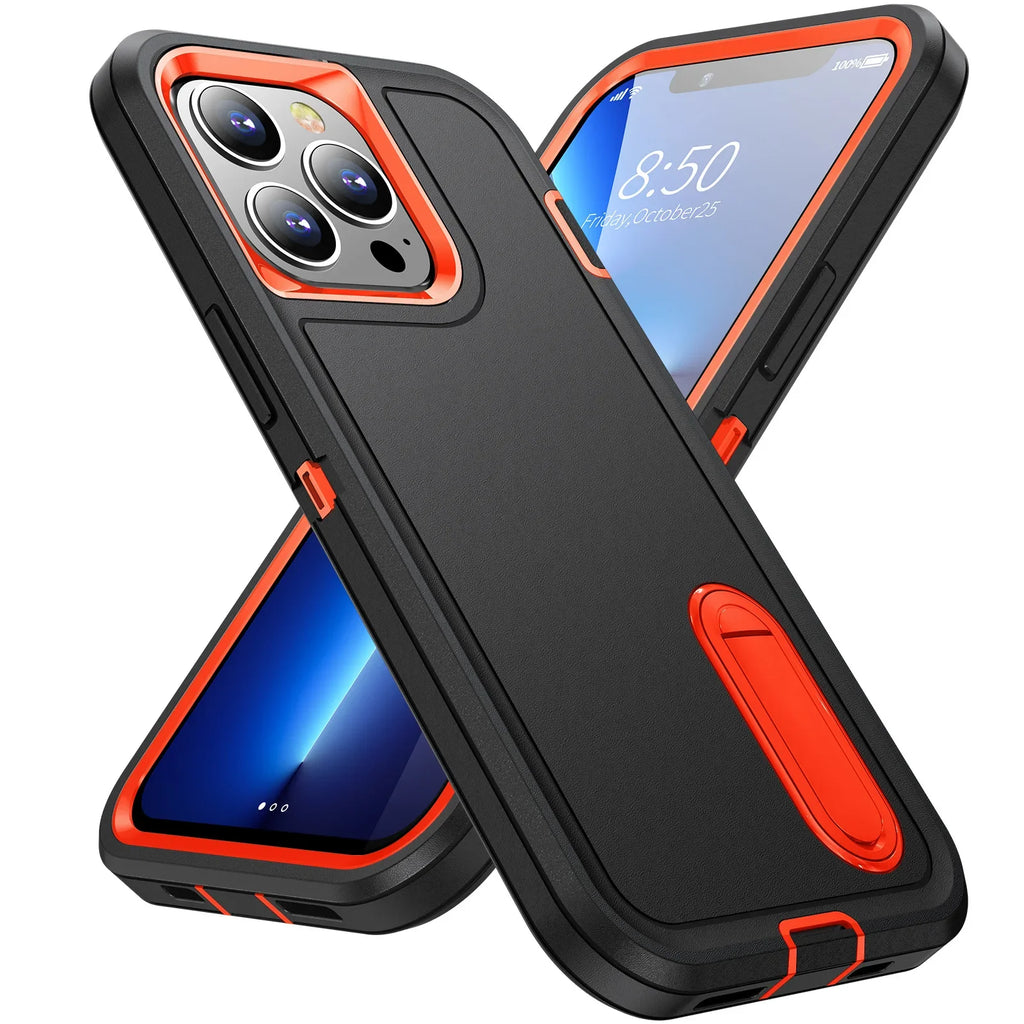 Afia 3 IN 1 Hybrid Military Anti-Shock Phone Case for iPhone 17/ 17Pro/  17 Pro Max Heavy Duty Shockproof Armor Kickstand Cover