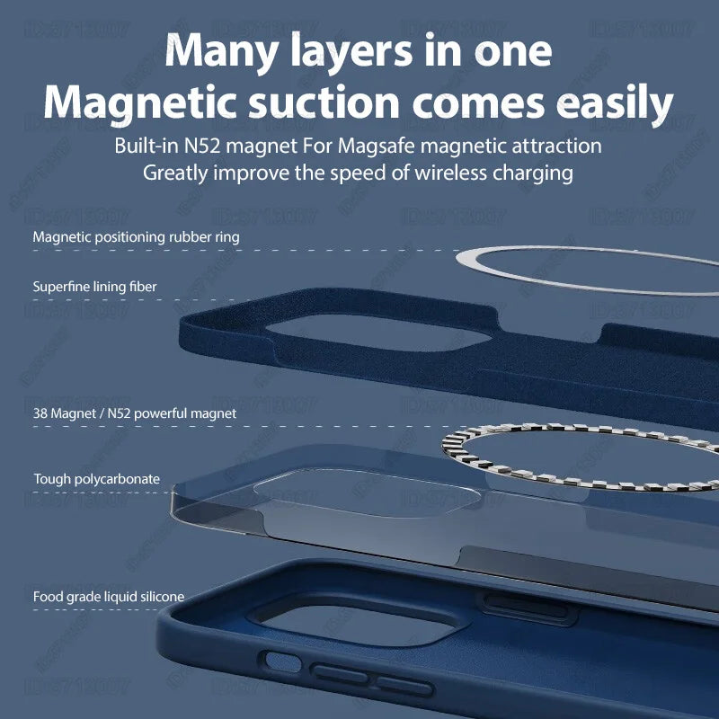 Afia Magnetic Liquid Silicone Case for iPhone 15 Pro – Shockproof MagSafe Wireless Charging Cover