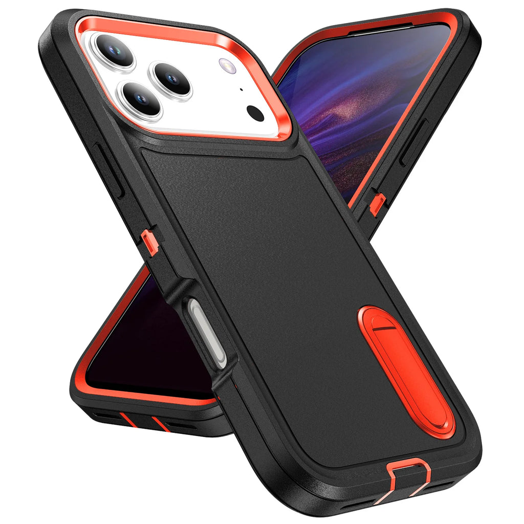 Afia 3 IN 1 Hybrid Military Anti-Shock Phone Case for iPhone 17/ 17Pro/  17 Pro Max Heavy Duty Shockproof Armor Kickstand Cover