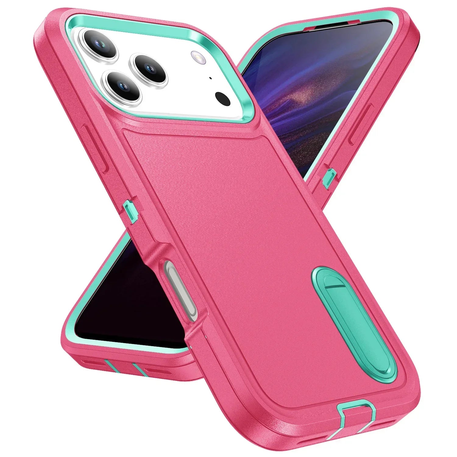 Afia 3 IN 1 Hybrid Military Anti-Shock Phone Case for iPhone 17/ 17Pro/  17 Pro Max Heavy Duty Shockproof Armor Kickstand Cover