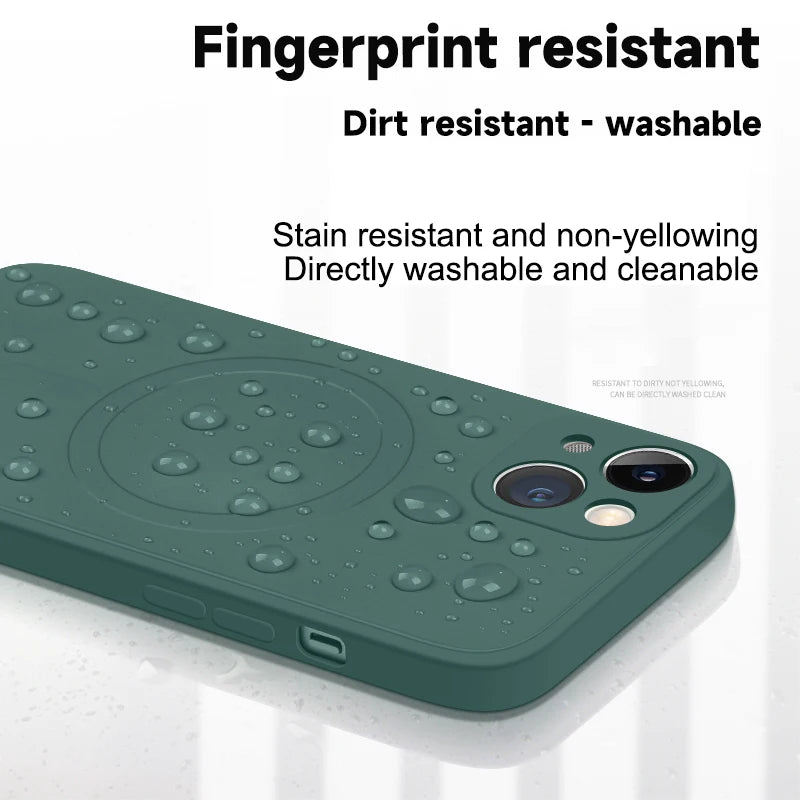 Afia MagSafe Magnetic Case for iPhone 14 Pro Max Soft Liquid Silicone Protective Cover - Color green