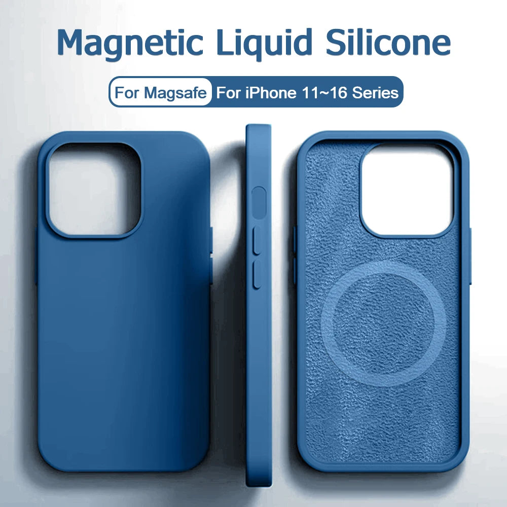 Afia Magnetic Liquid Silicone Case for iPhone 15 Pro – Shockproof MagSafe Wireless Charging Cover