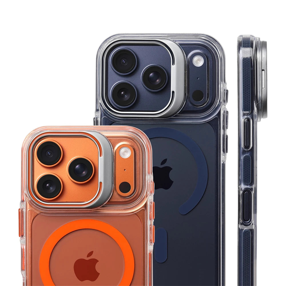 Magnetic Clear Stand Case for iPhone 17 Pro Max, 17 Pro, 17 – Luxury Shockproof Cover with Camera Lens Protection