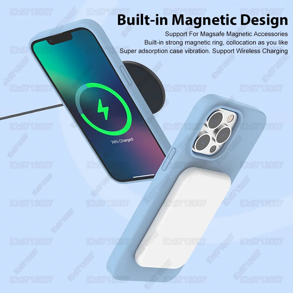 Afia Magnetic Liquid Silicone Case for iPhone 15 Pro – Shockproof MagSafe Wireless Charging Cover