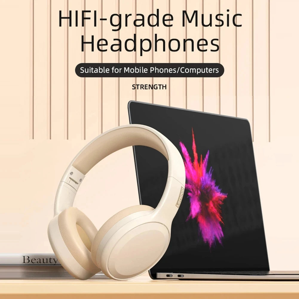 Lenovo Sports Earphones, Esports Games with Microphone TH30 Wireless Bluetooth Headphones with Headwear Earmuffs.