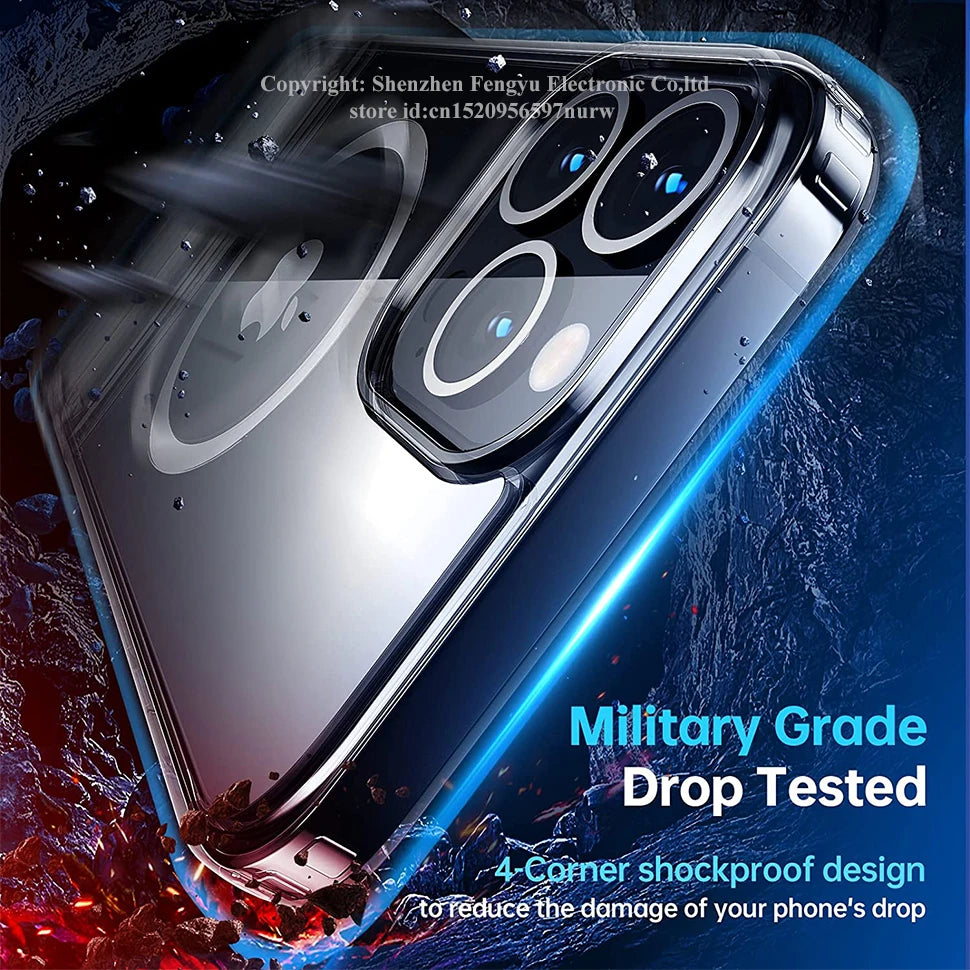 Afia for iPhone 16 Pro Max Magnetic Clear Phone Case with Kickstand for Shockproof Mobile Back Cover