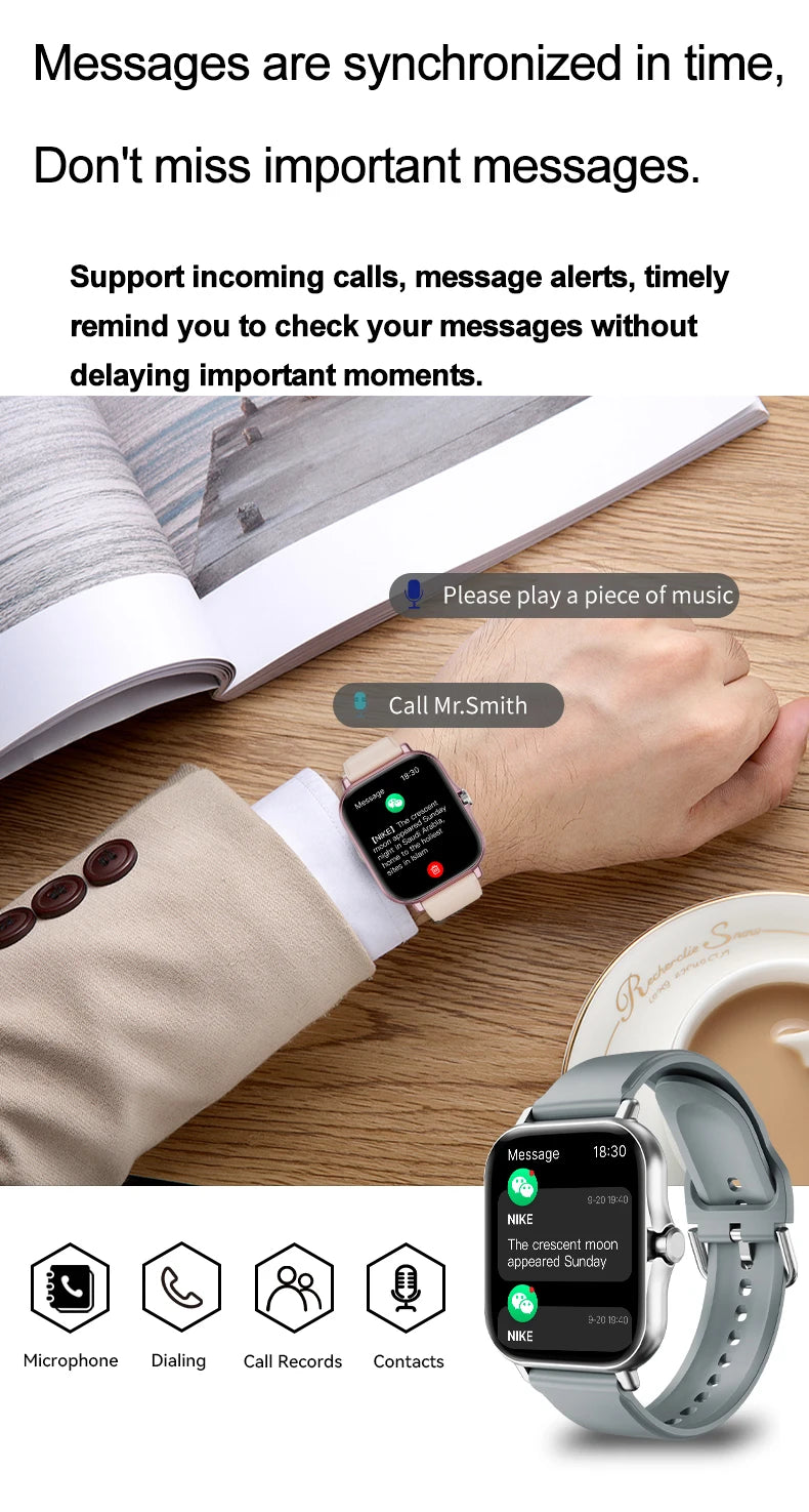 LAXASFIT 2025 New Smart Watch for Men & Women Gift Full Touch Screen Sports Fitness Watch Bluetooth Call Digital Smartwatch