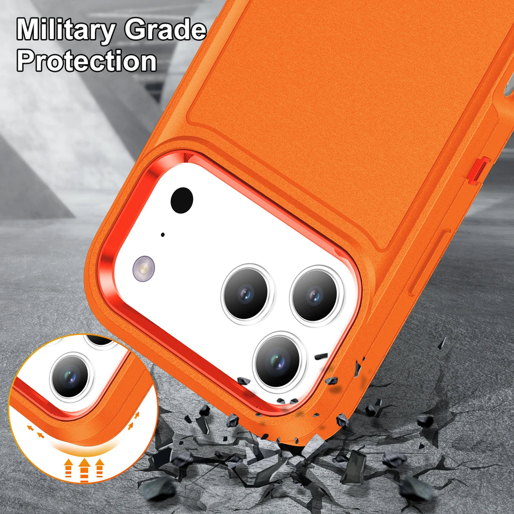 Afia 3 IN 1 Hybrid Military Anti-Shock Phone Case for iPhone 17/ 17Pro/  17 Pro Max Heavy Duty Shockproof Armor Kickstand Cover