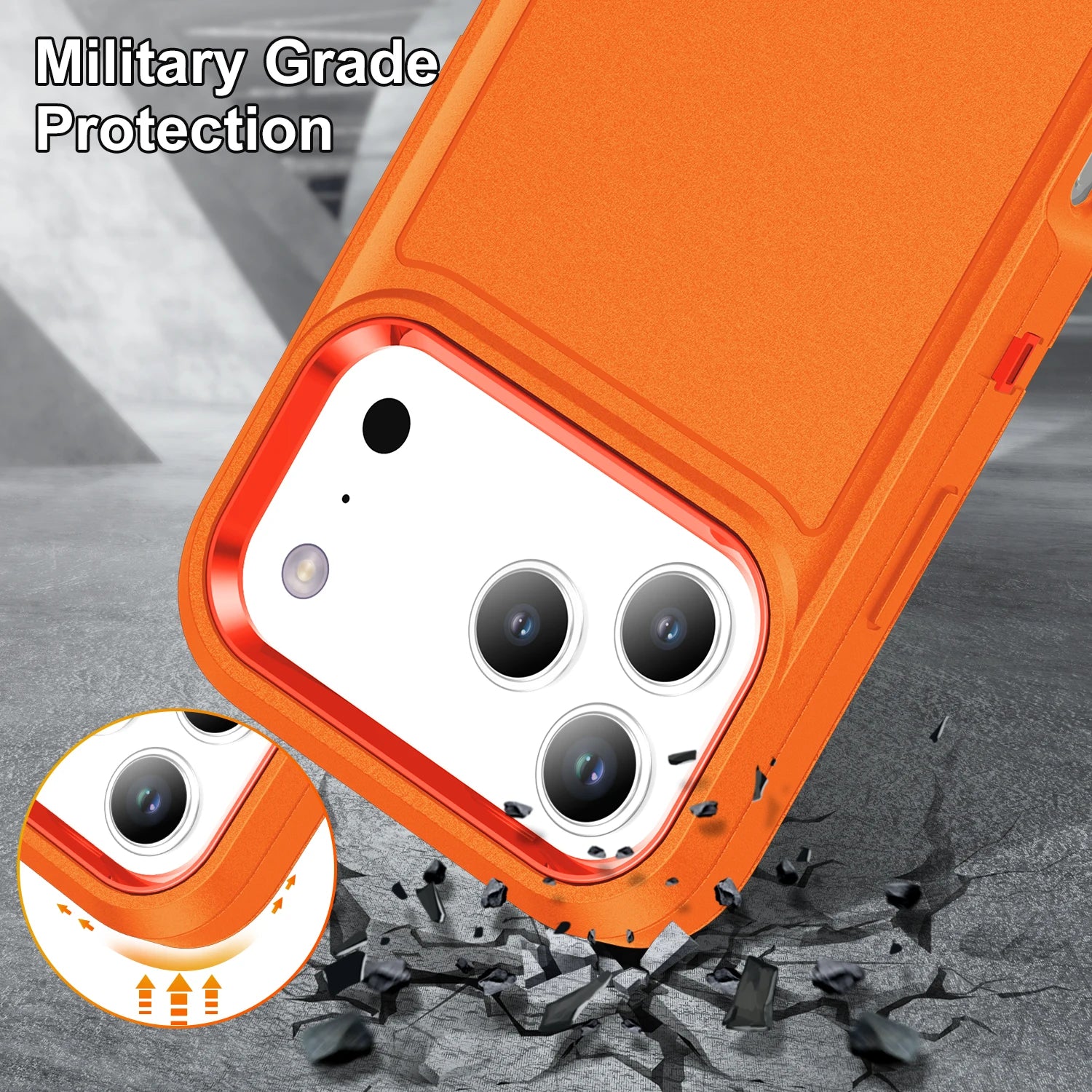 Afia 3 IN 1 Hybrid Military Anti-Shock Phone Case for iPhone 17/ 17Pro/  17 Pro Max Heavy Duty Shockproof Armor Kickstand Cover