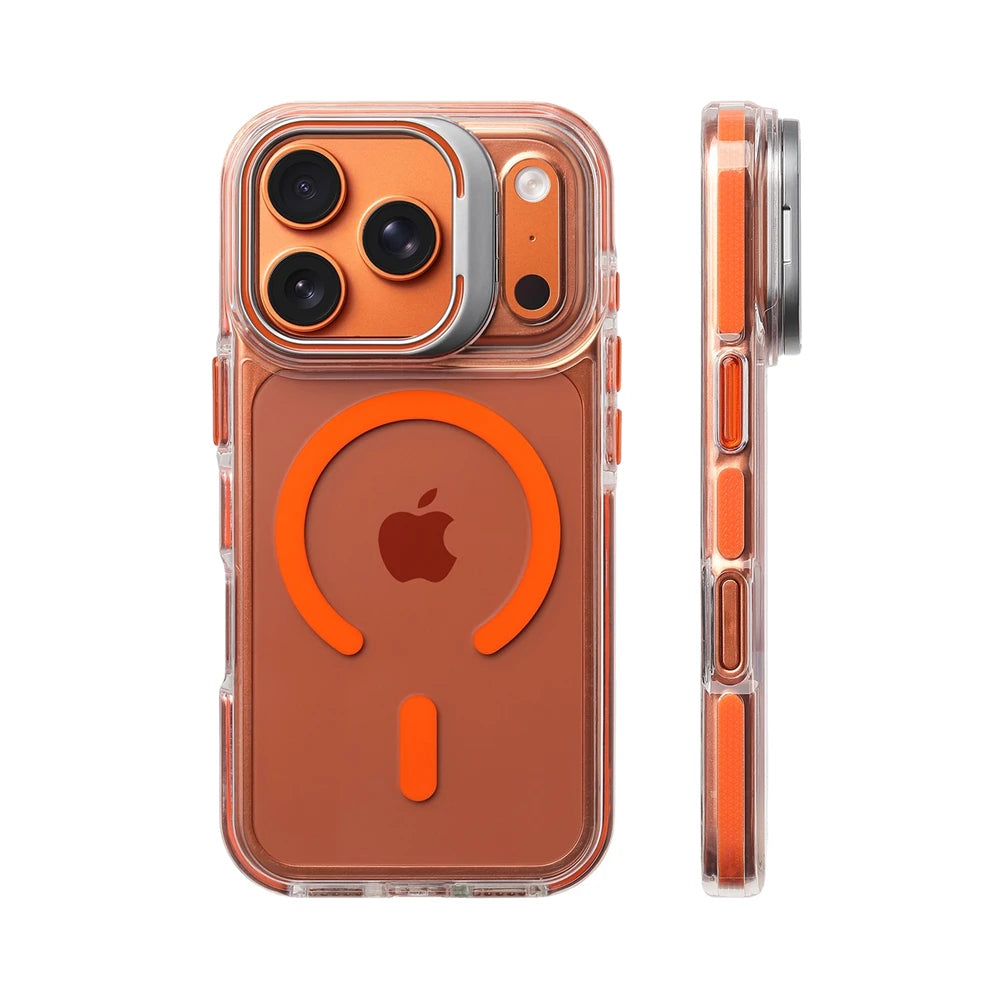Magnetic Clear Stand Case for iPhone 17 Pro Max, 17 Pro, 17 – Luxury Shockproof Cover with Camera Lens Protection