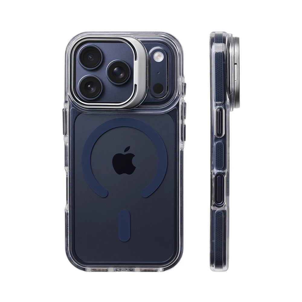 Magnetic Clear Stand Case for iPhone 17 Pro Max, 17 Pro, 17 – Luxury Shockproof Cover with Camera Lens Protection