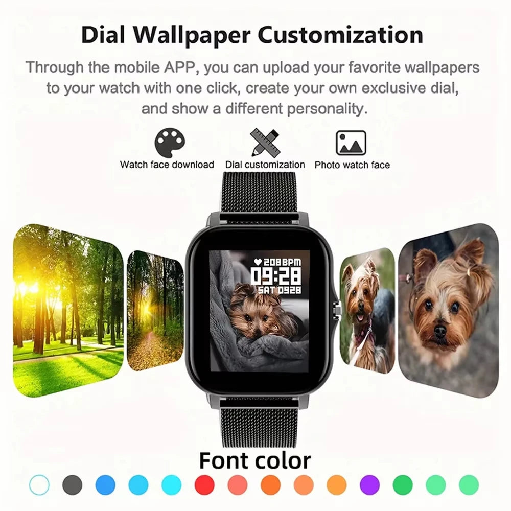 LAXASFIT 2025 New Smart Watch for Men & Women Gift Full Touch Screen Sports Fitness Watch Bluetooth Call Digital Smartwatch