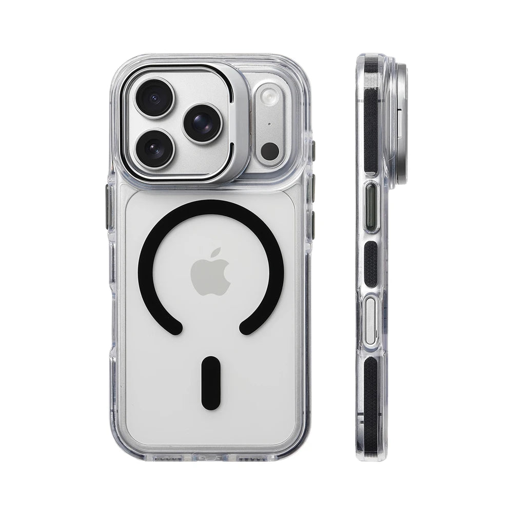 Magnetic Clear Stand Case for iPhone 17 Pro Max, 17 Pro, 17 – Luxury Shockproof Cover with Camera Lens Protection
