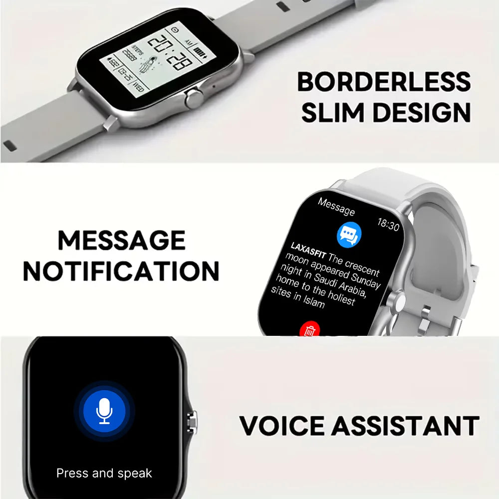 LAXASFIT 2025 New Smart Watch for Men & Women Gift Full Touch Screen Sports Fitness Watch Bluetooth Call Digital Smartwatch