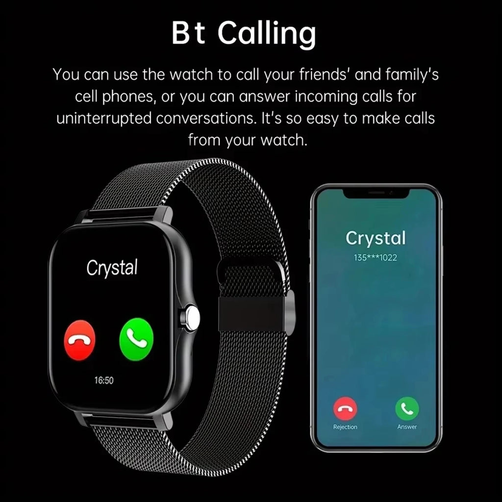 LAXASFIT 2025 New Smart Watch for Men & Women Gift Full Touch Screen Sports Fitness Watch Bluetooth Call Digital Smartwatch
