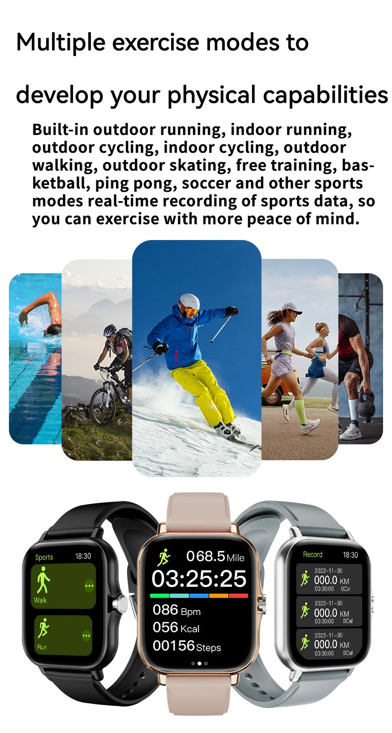 LAXASFIT 2025 New Smart Watch for Men & Women Gift Full Touch Screen Sports Fitness Watch Bluetooth Call Digital Smartwatch